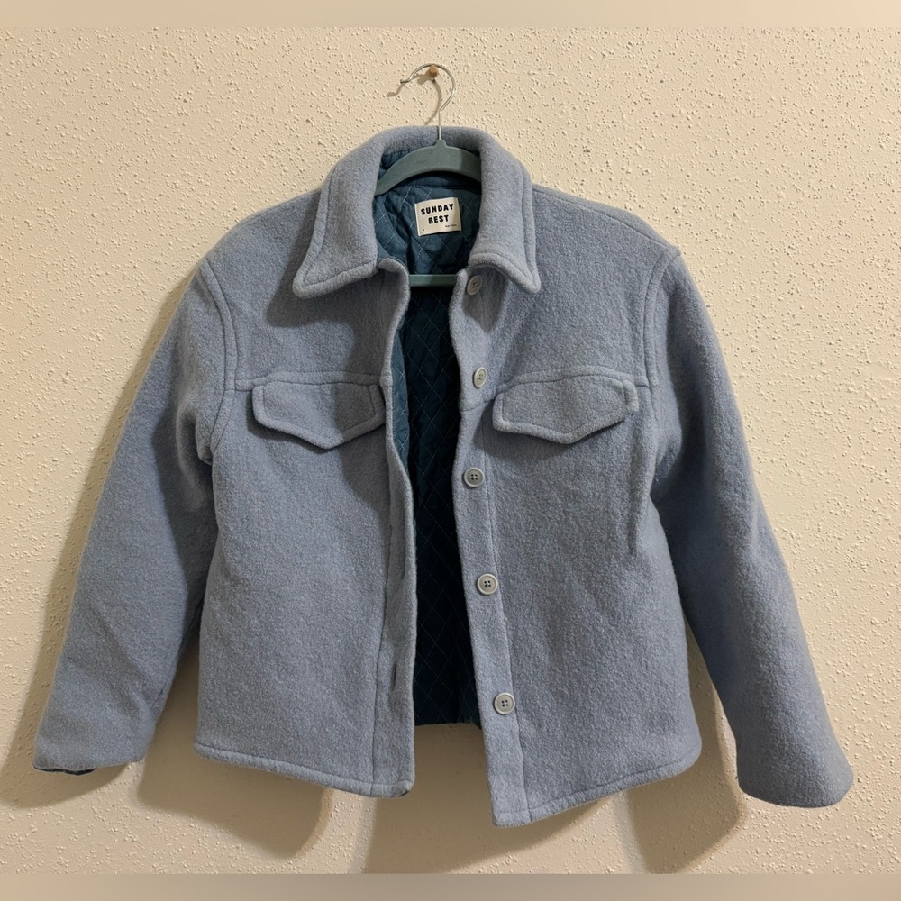 Aritzia Sunday Best Sky Shirt Jacket - Dune Blue - Size S